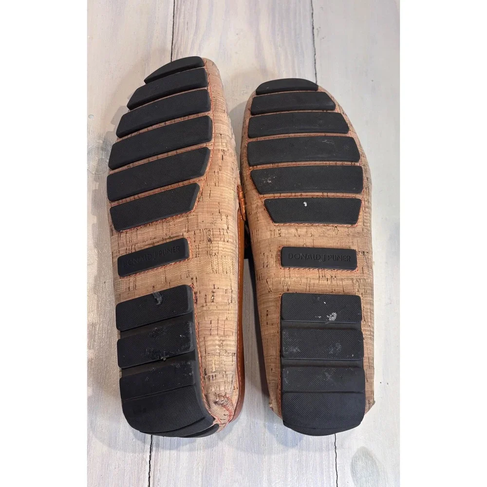 Donald J Pliner Derrik Mens 11.5M Natural Cork Driving Loafers Bit Moccasins